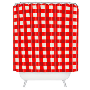 Red And White Gingham Curtains Wayfair Furlong Gingham Shower Curtain