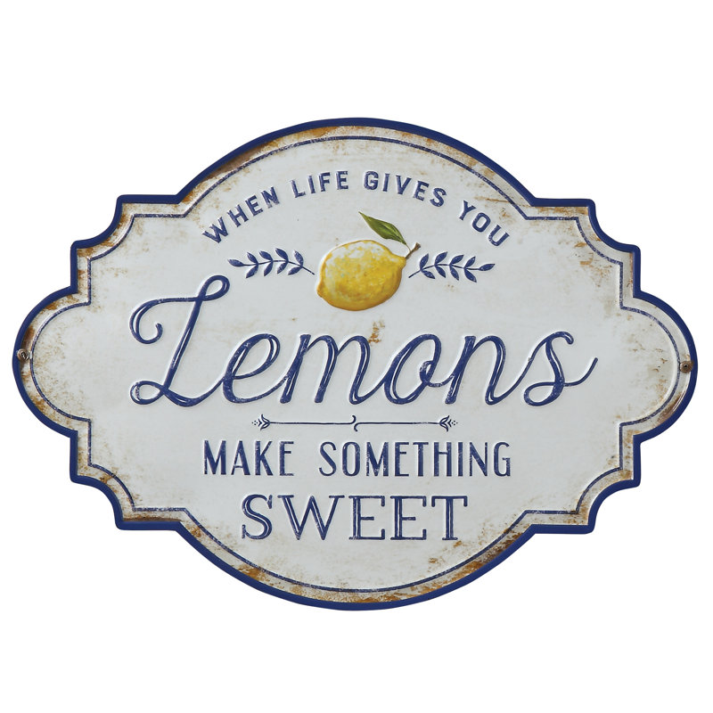 "When Life Gives You Lemons Make Something Sweet" Metal Wall Décor