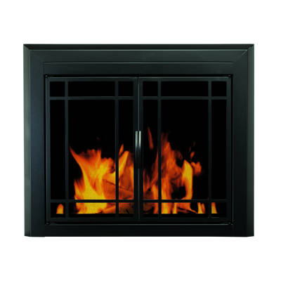 Pleasant Hearth Ascot Bifold Style Steel Fireplace Doors Reviews Easton Prairie Cabinet Style Steel Fireplace Doors