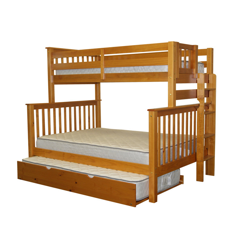 Bedz King Mission Twin over Full Bunk Bed with Trundle ...