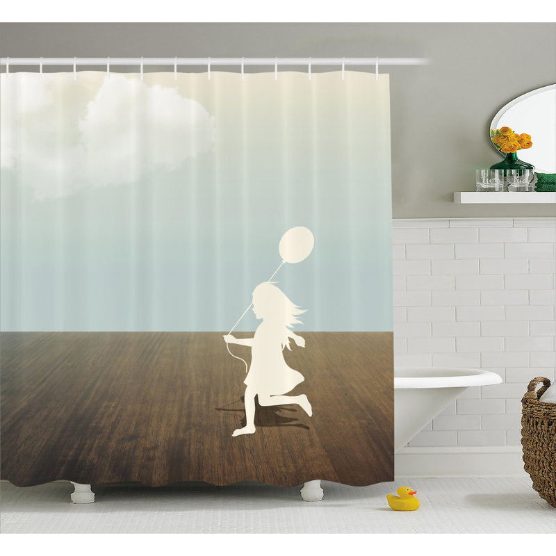 Ebern Designs Nellie Silhouette Of A Little Girl With Balloon