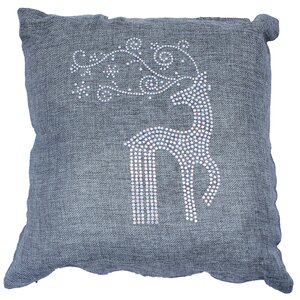 Holiday Rhinestone Reindeer and Snowflakes Throw Pillow