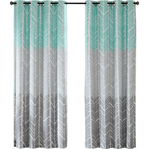 Adel Chevron Max Blackout Grommet Single Curtain Panel