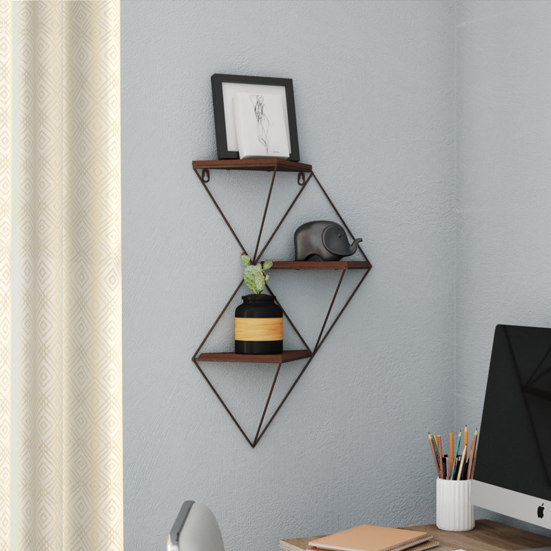 Wrought Studio Hagins Three Step Wood Wall Shelf Reviews Wayfair