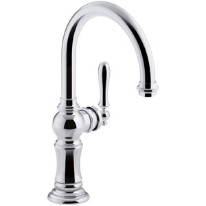 Artifacts Single-Hole Bar Sink Faucet with Swing Spout, Arc Spout Design