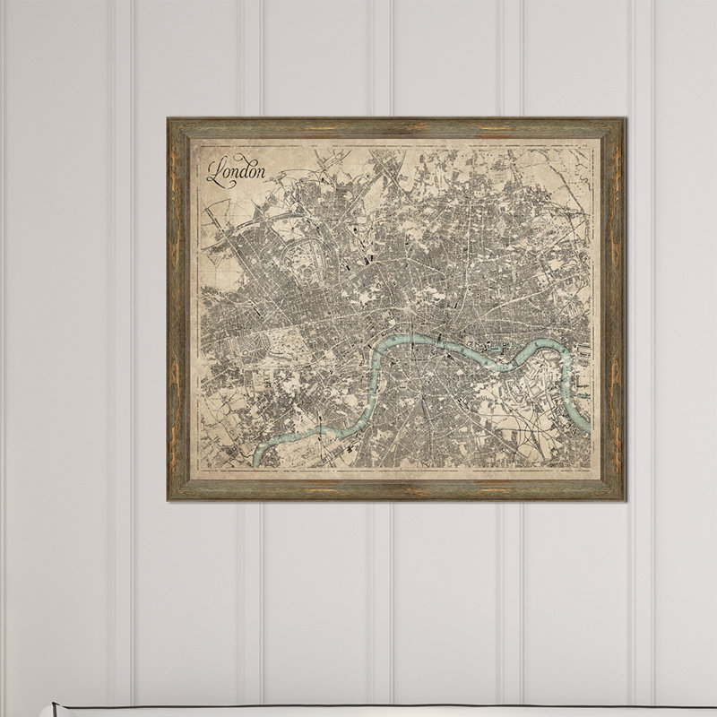 Birch Lane™ Sepia London Map Framed Print & Reviews Birch Lane