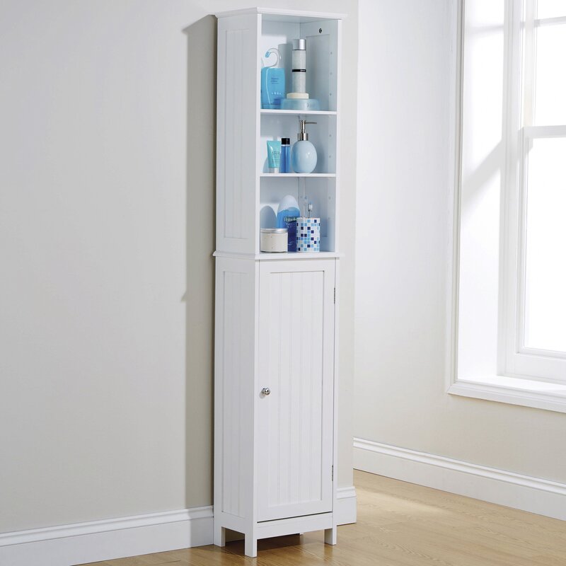 Wayfair Basics Hampton 165.5x34cm Free Standing Tall Bathroom Cabinet ...