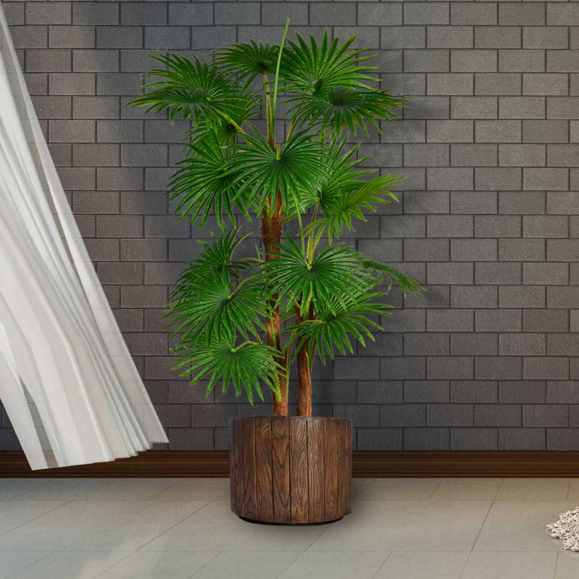 Loon Peak Artificial Indoor Outdoor Décor Floor Palm Tree In Planter Loon Peak Artificial Indoor Outdoor Décor Floor Palm Tree In Planter Wayfair