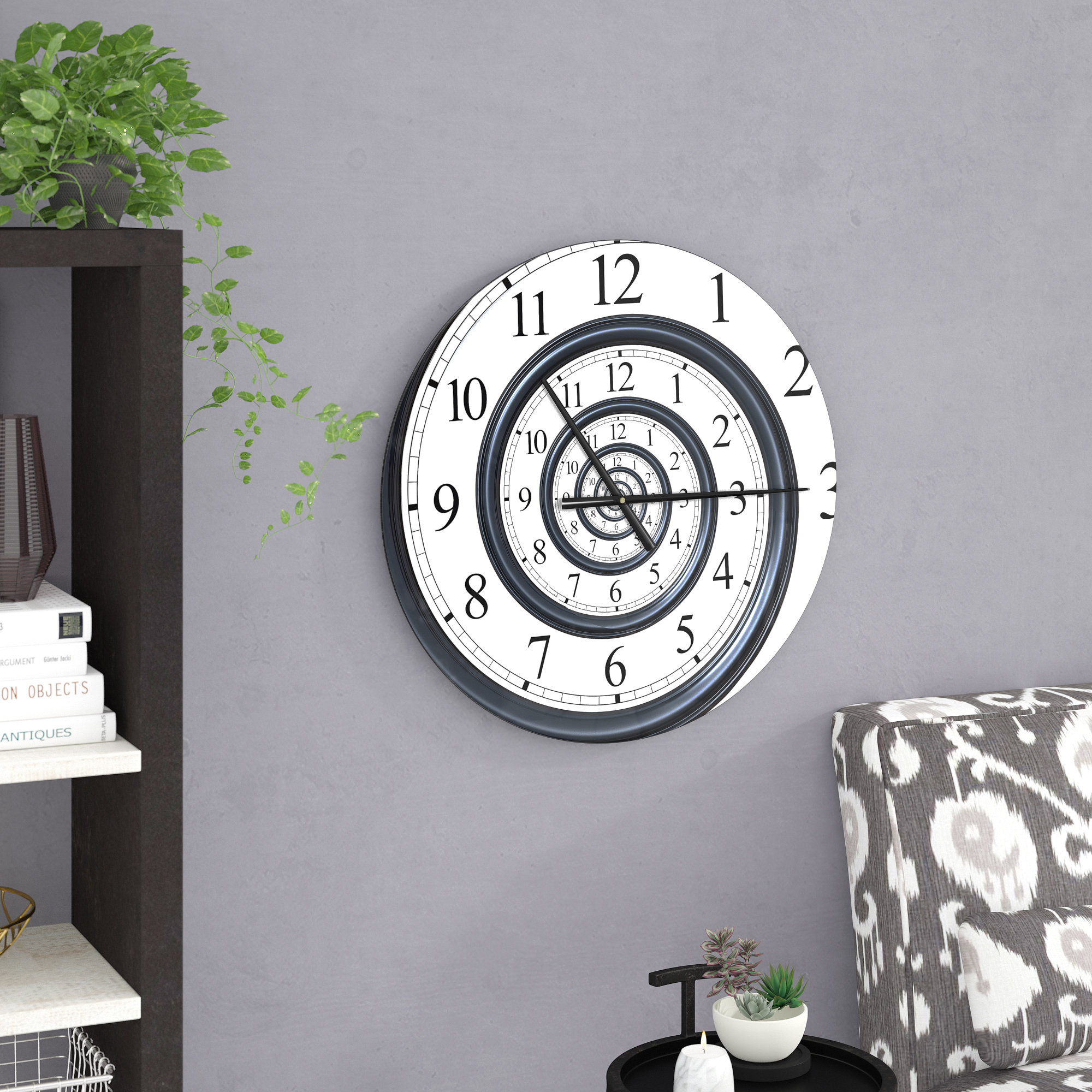 East Urban Home Modern Designart Time Spiral Analog Wall