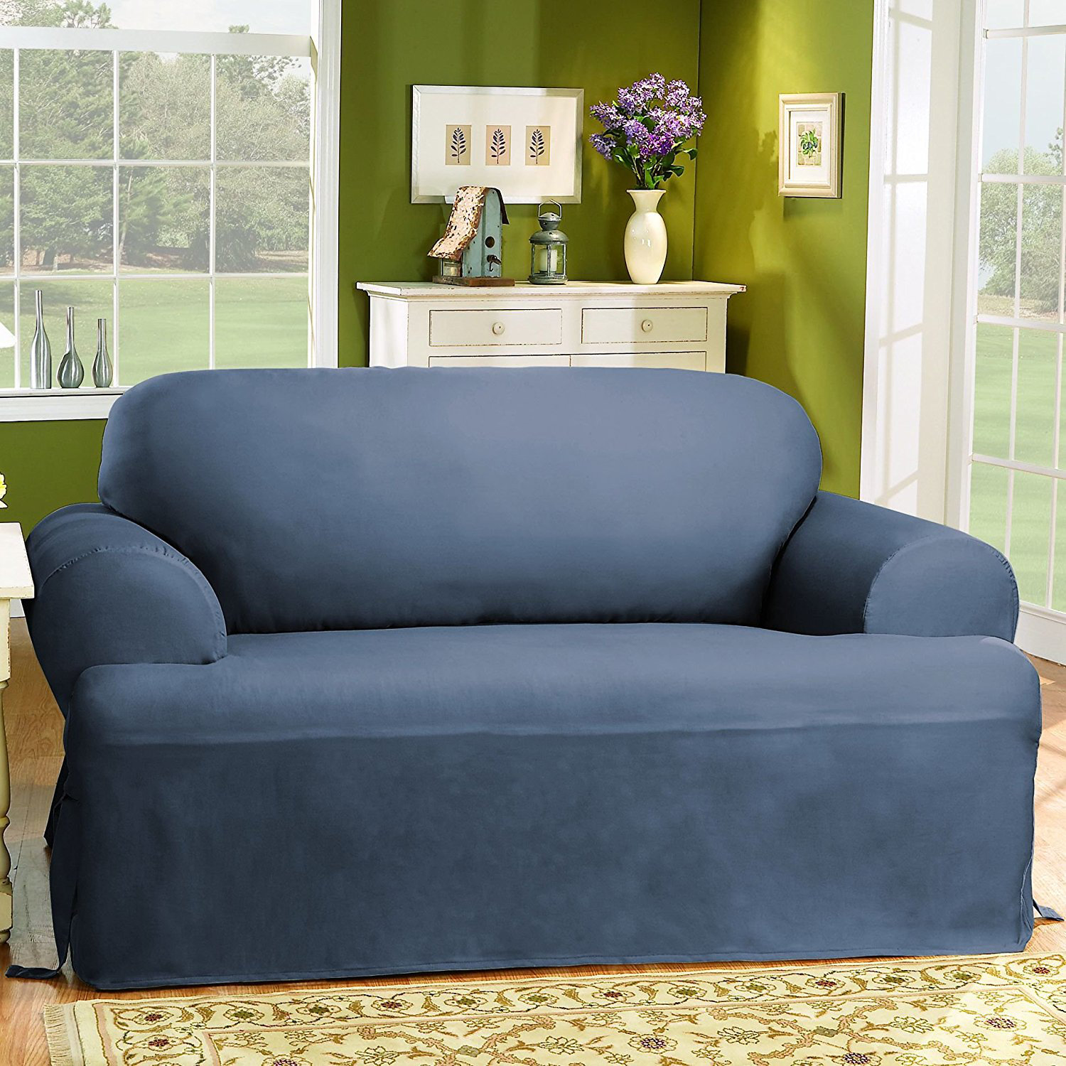 Sure Fit Cotton Duck T Cushion Loveseat Slipcover Reviews Wayfair