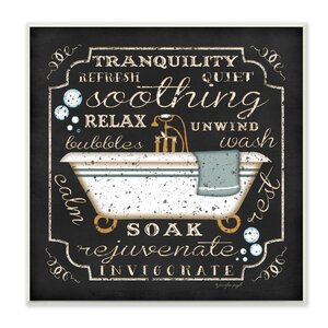 'Tranquility Tub' Textual Art On Wood
