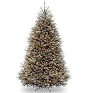 Green Fir 7.5' Hinged Green Artificial Christmas Tree with 750 Clear Lights