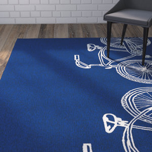 Handmade Navy / Ivory Indoor/Outdoor Area Rug