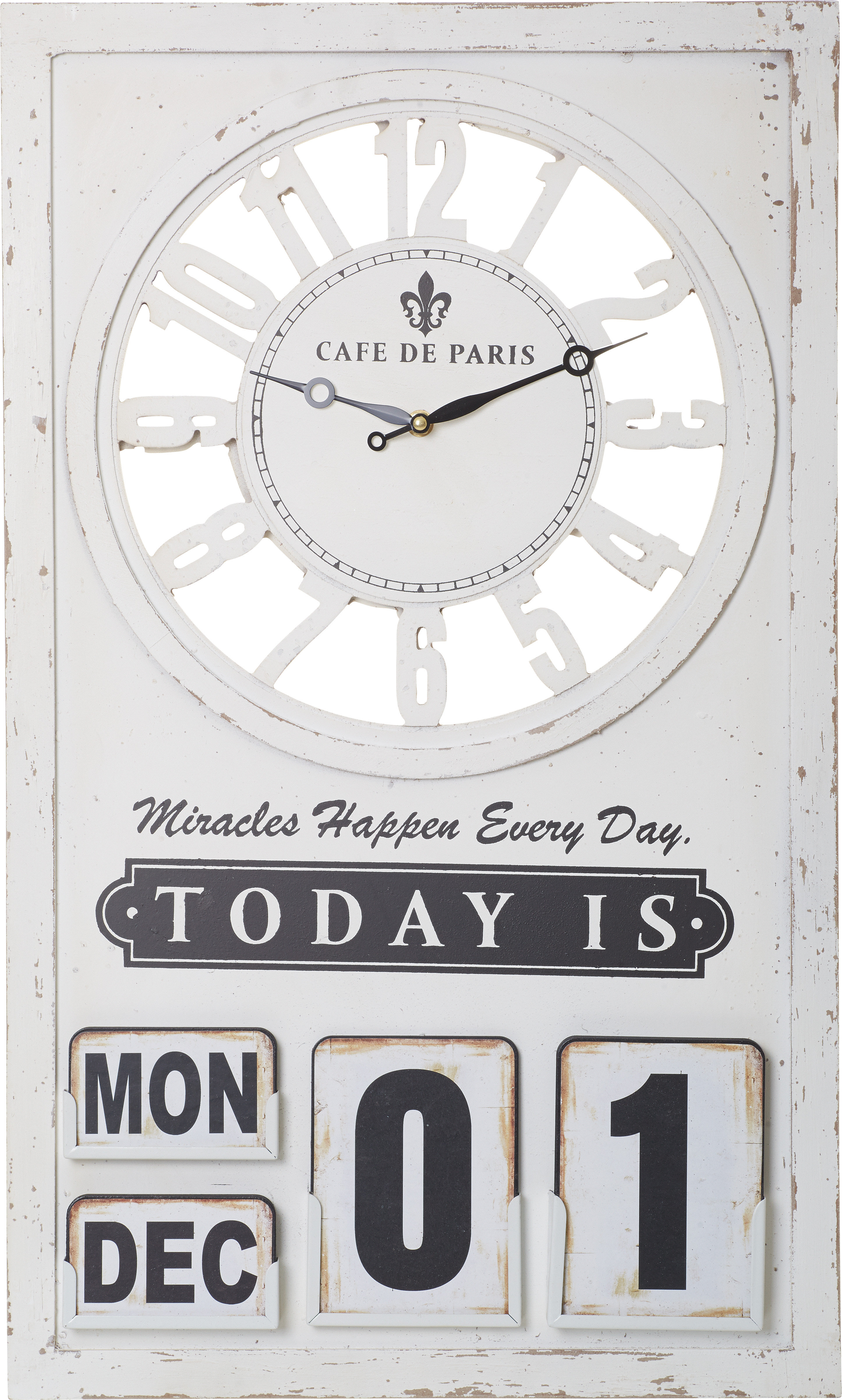 Transpac Cafe De Paris Calendar Wall Clock