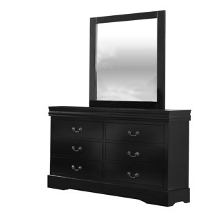 Dresser Without Handles Wayfair Larrabee 6 Drawer Double Dresser With Mirror