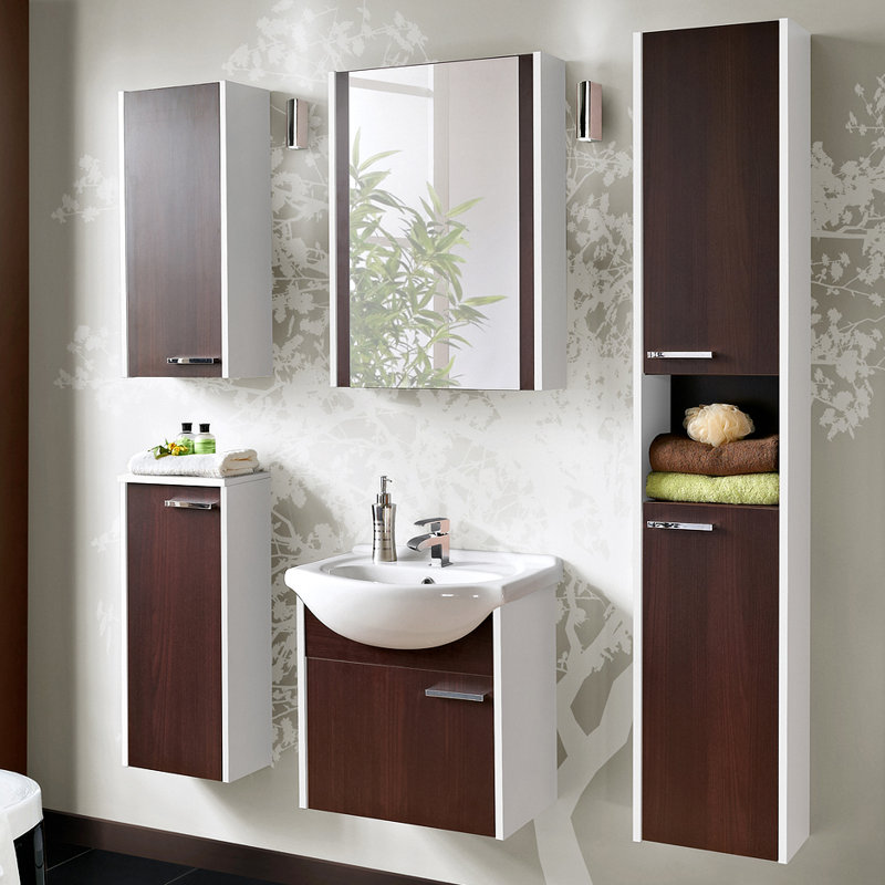 Belfry Bathroom New York 49cm Wall Mounted Furniture Set New York 49cm Wall Mounted Bathroom Furniture Set With Mirror Tap And Storage Cabinets