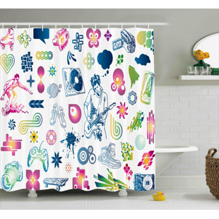 Age Boys Bedroom Furniture Wayfair Michelle Music Modern Decor Boy Ager Guitarist With Erflies Playstation Ombre Digital Image Single Shower Curtain
