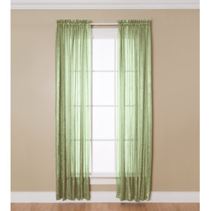 Aria Striped Sheer Rod Pocket Single Curtain Panel