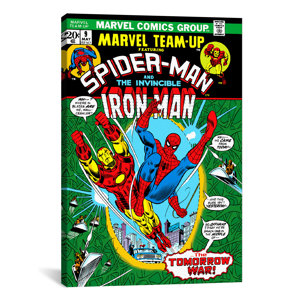 Marvel Comic Book Spider-Man Marvel Team Up Issue Cover #9 Graphic Art on Wrapped Canvas