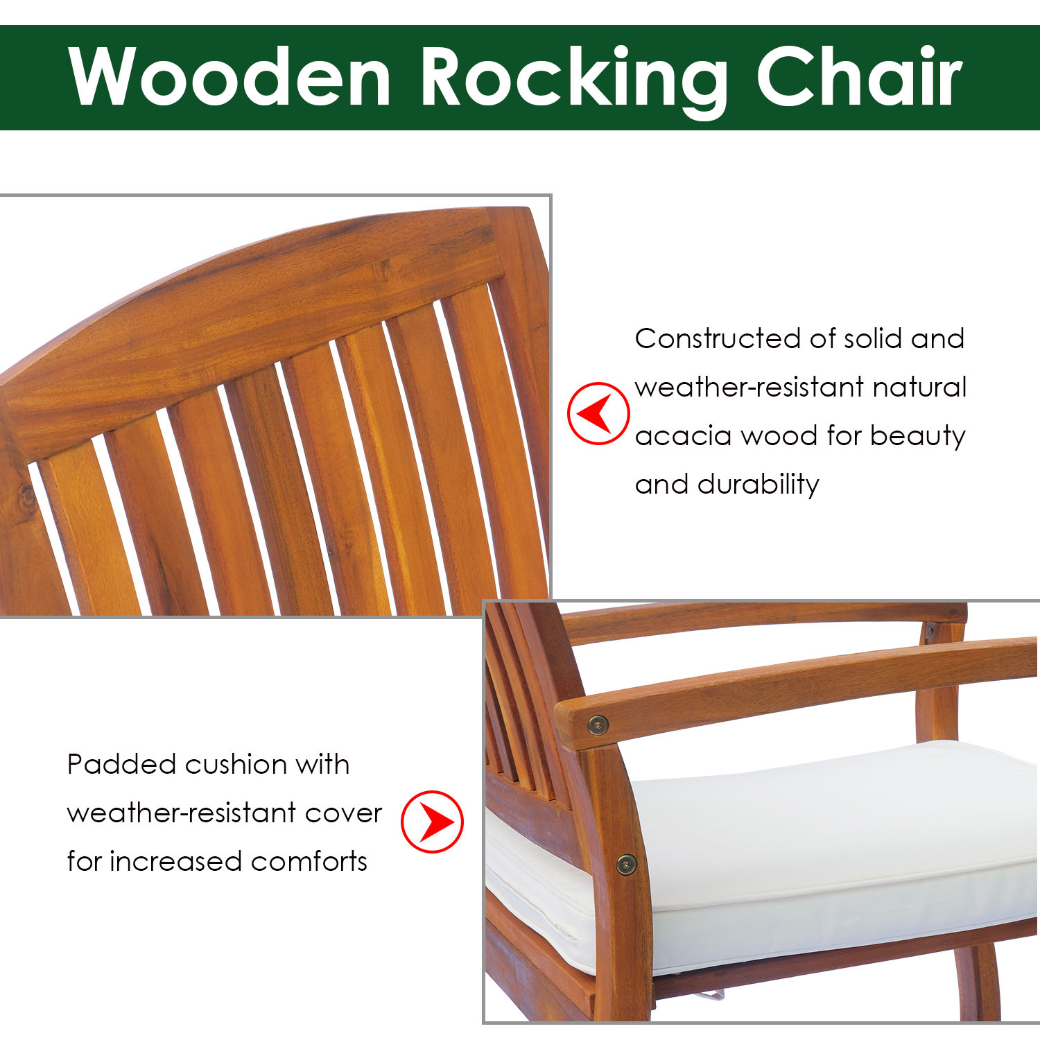 August Grove Nyasia Outdoor Rocking Chair With Cushions Wayfair