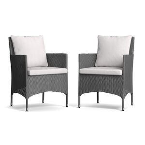 Ellie Patio Dining Chair with Cushion (Set of 2)