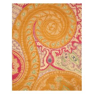 Langell Hand-Tufted Orange Area Rug