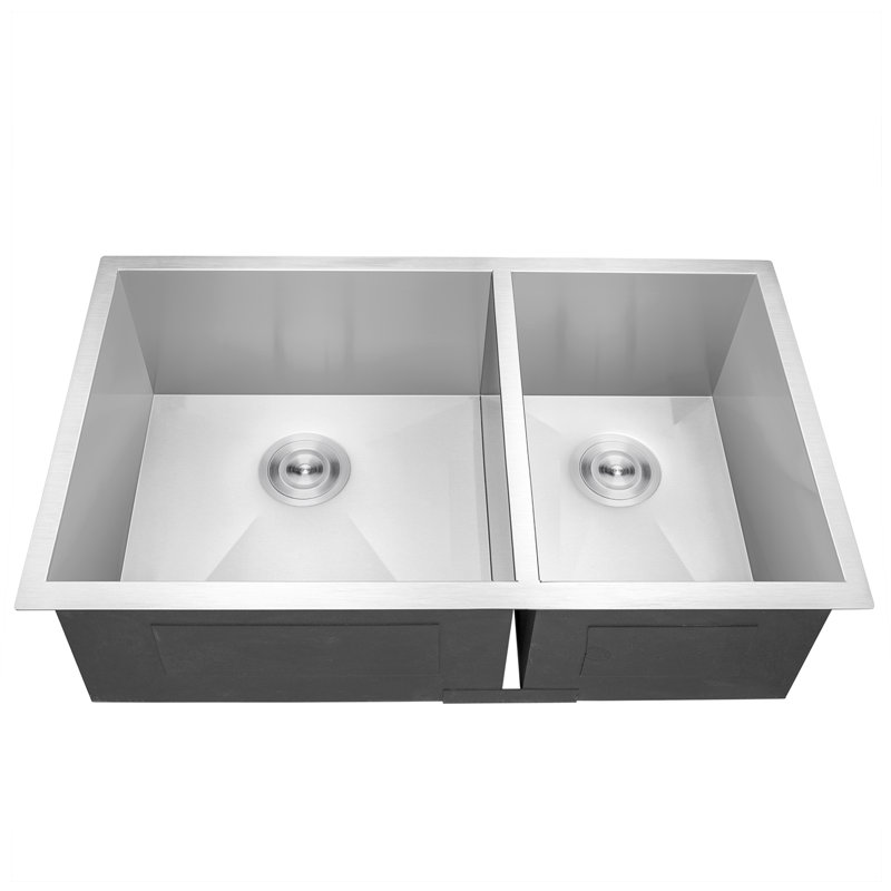 AKDY 33" x 22" Undermount Stainless Steel Double Bowl 60 ...