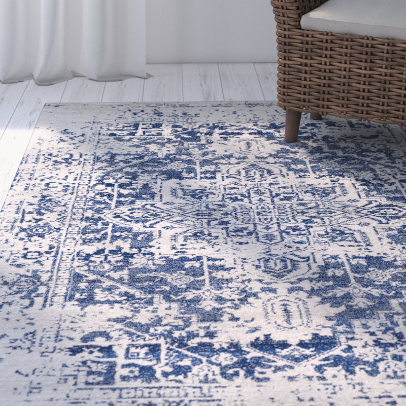 Mistana Hillsby Oriental Blue/Beige Area Rug & Reviews Wayfair