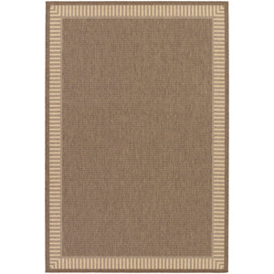 Westlund Wicker Stitch Cocoa/Natural Indoor/Outdoor Area Rug