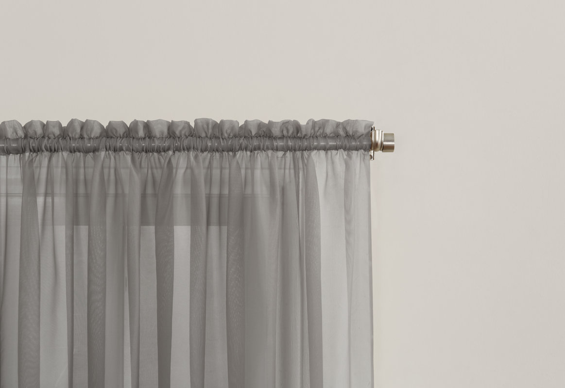 Flatbush Solid Sheer Rod Pocket Single Curtain Panel & Reviews Joss