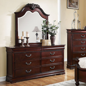 Weyer 6 Drawer Double Dresser with Mirror by Fleur De Lis Living