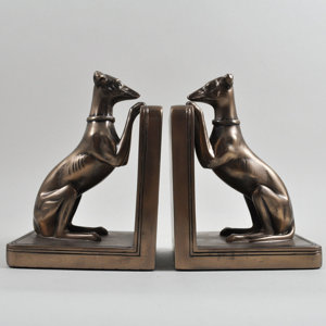 2-tlg. Buchstütze Whippet von Castleton Home