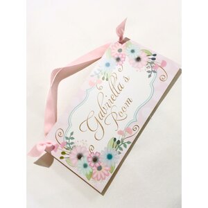 Flowers Girls Personalized Door Sign