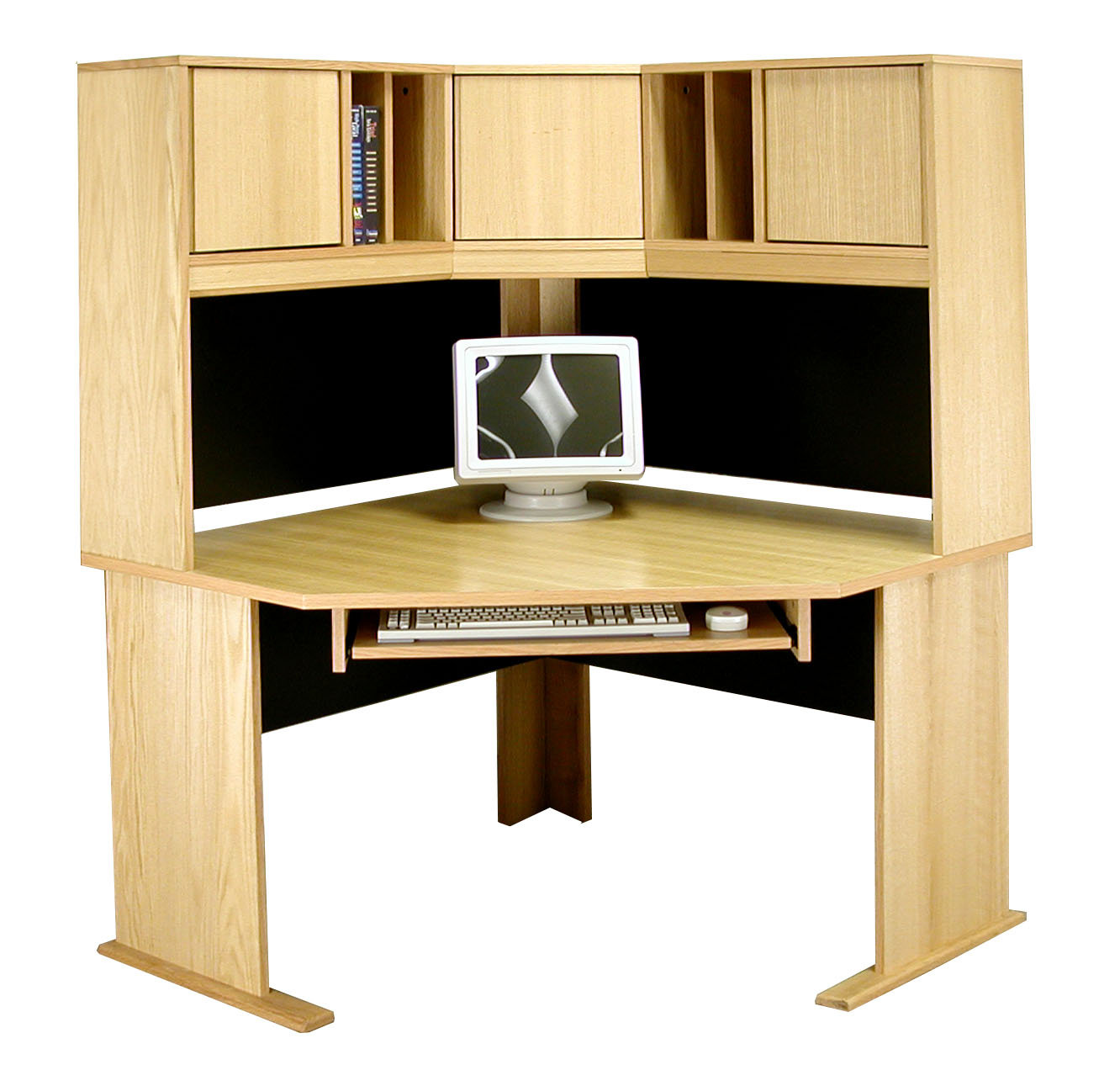 Rush Furniture Modular Real Oak Wood Veneer Furniture Computer Desk