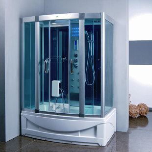 30 Inch Shower Base Wayfair 59 X 84 5 Rectangle Sliding Steam Shower With Base Included