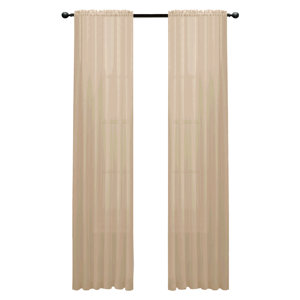 Gallimore Solid Sheer Rod Pocket Single Curtain Panel