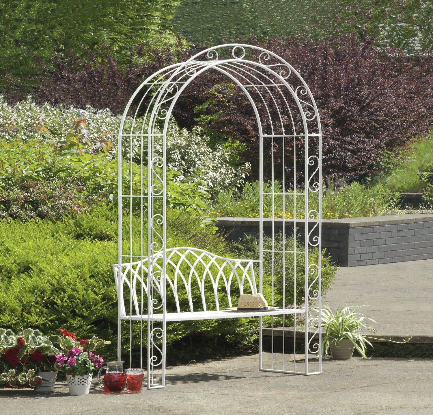 Ophelia Co Abbas Cast Iron Arch Garden Bench Wayfair