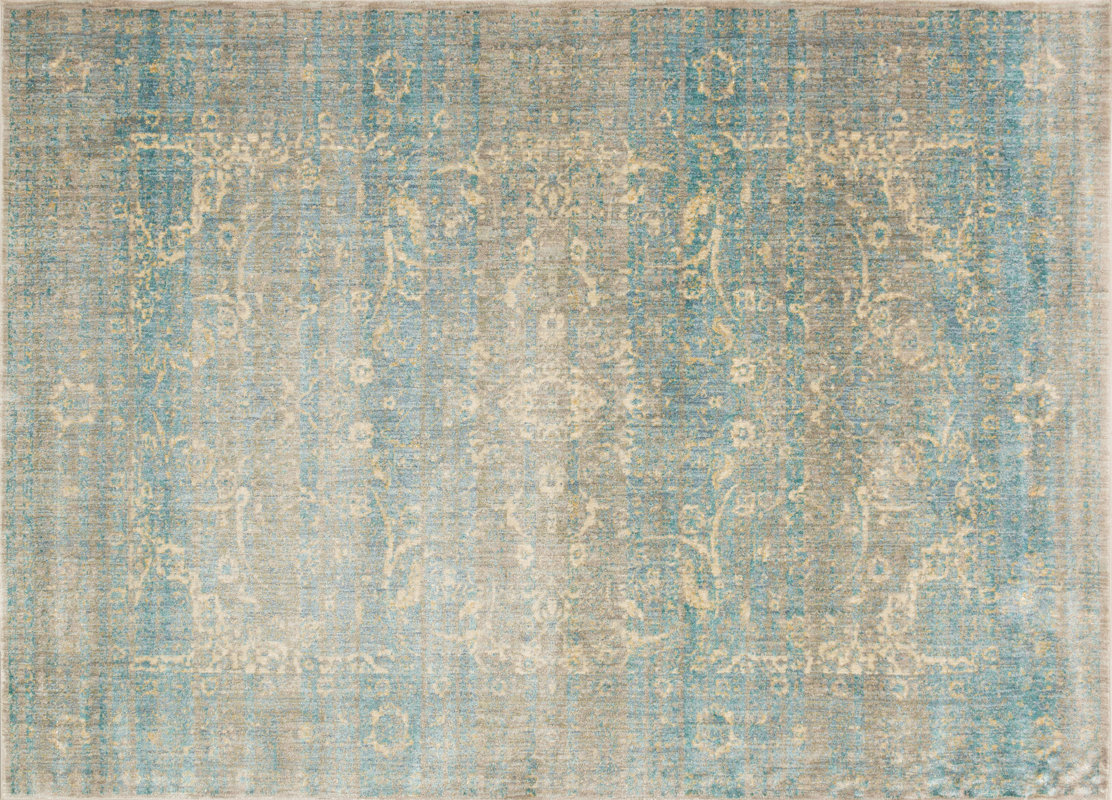 Birch Lane Jonas Teal Blue/Mustard Beige Area Rug & Reviews Wayfair.ca