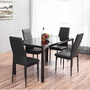 Dining Table Sets Kitchen Chairs Wayfair Co Uk Rabin Gl Dining Set With 4 Chairs