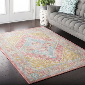 Fields Contemporary Pink Area Rug
