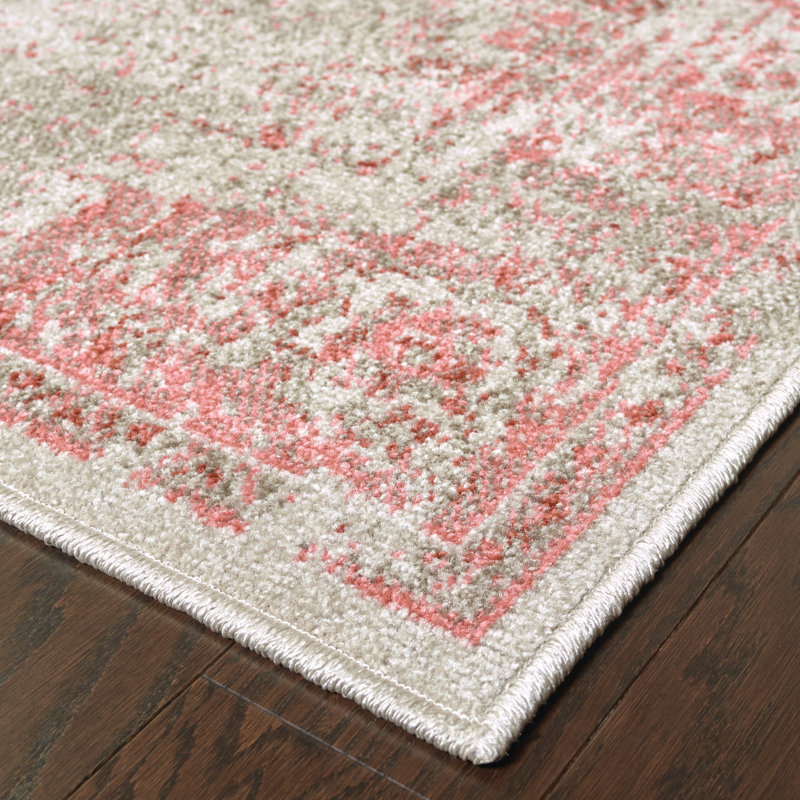 Bungalow Rose Raiden Gray Pink Area Rug Reviews Wayfair Raiden Gray Pink Area Rug