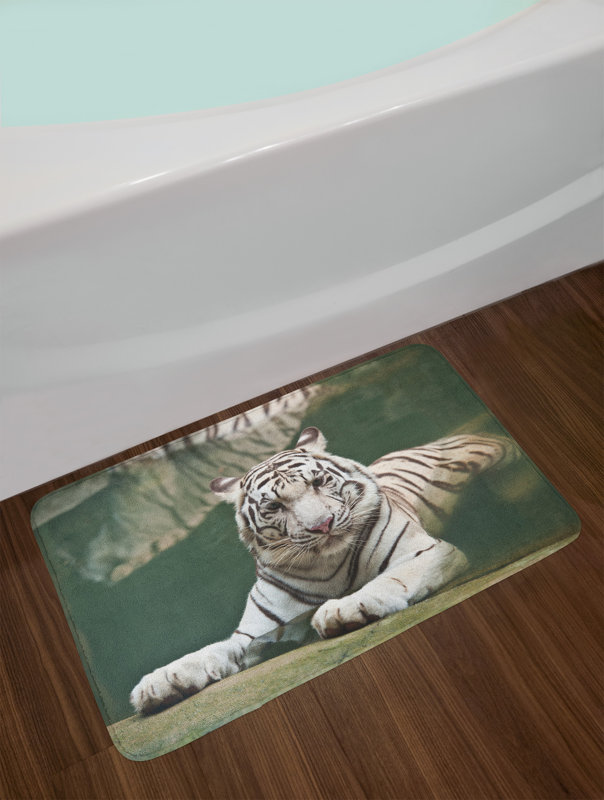 East Urban Home Tiger Bengal Symbol Swimming Beast With Sprites Tiger Bengal Symbol Swimming Beast With Sprites Large Cat Animals Having Fun Non Slip Plush