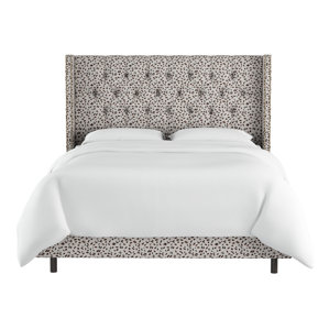 Grays Ferry Diamond Tufted Wingback Nail Neo Leo Upholstered Panel Bed by Varick Gallery