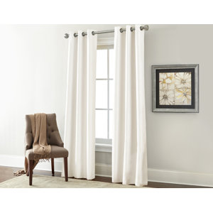 Textured Solid Blackout Rod Pocket Curtain Panels (Set of 2)