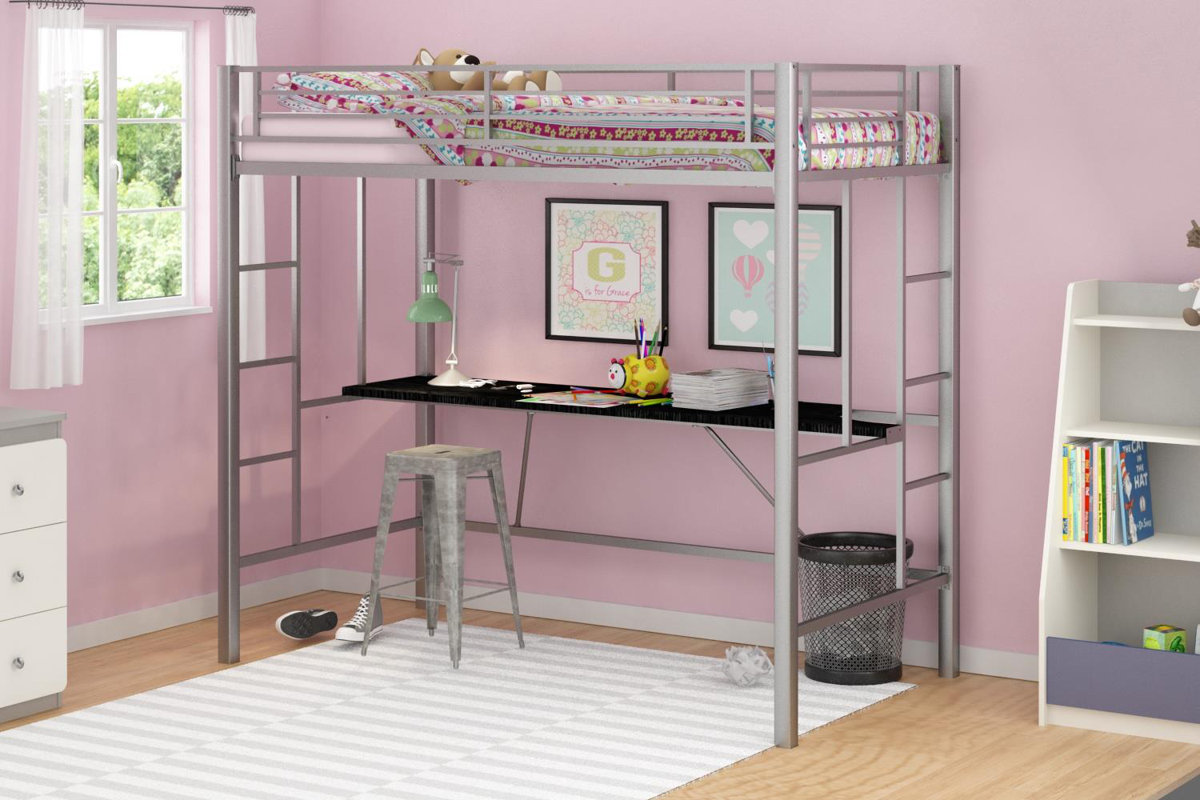 Myrtle Twin Loft Bed with Desk & Reviews Birch Lane