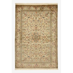 Hand-Knotted Beige Area Rug