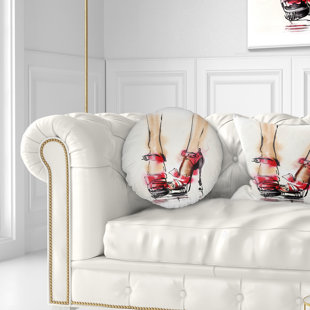 Pink High Heel Chair Wayfair Abstract High Heel Fashion Shoes Throw Pillow