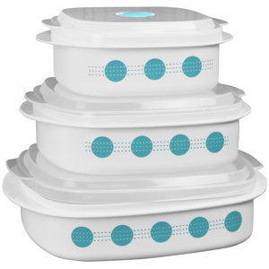 South Beach Microwave Cookware 3-Container Food Storage Set