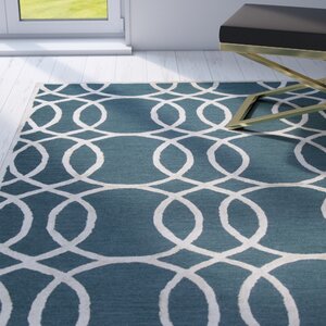 Fabian Hand Tufted Wool Teal Area Rug