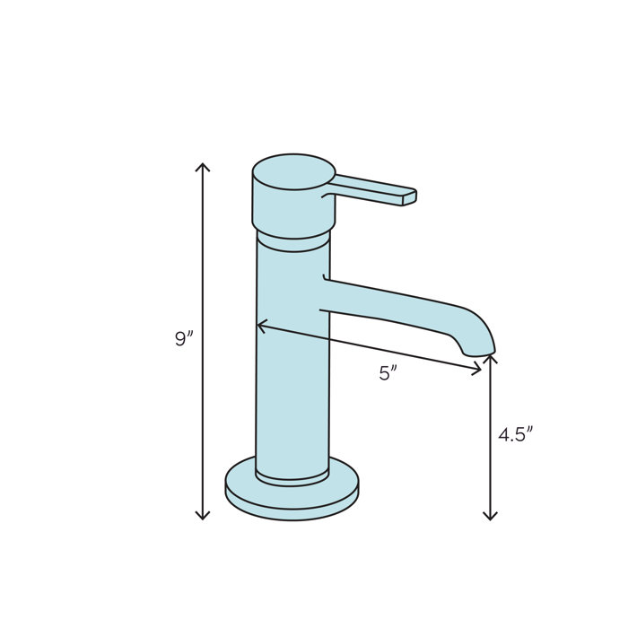 Alteo Single Handle Bathroom Sink Faucet With Optional Pop Up Drain Assembly